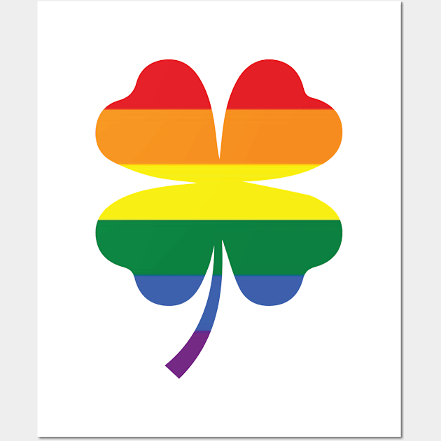 LGBTQ Clover St. Patrick's Day Clover Design Wall Art by SiGo